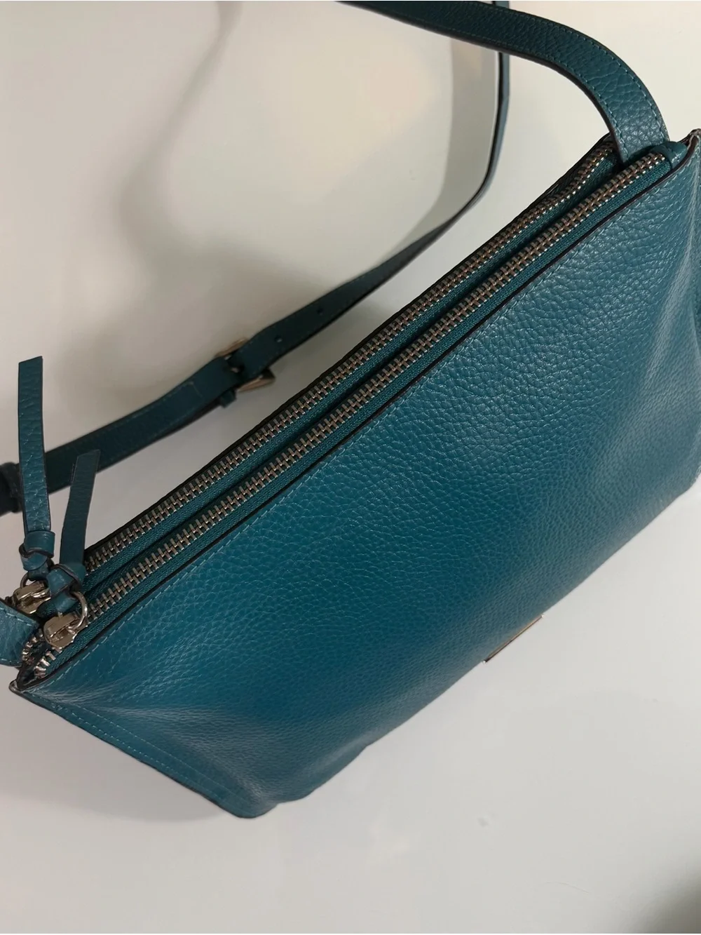 Vince Camuto Teal Pebbled Leather Crossbody/Shoulder Bag